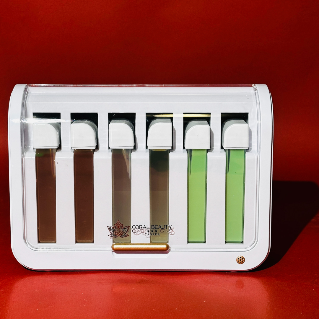 6 Chamber Soft Wax Cartridge Warmer with soft wax cartridges