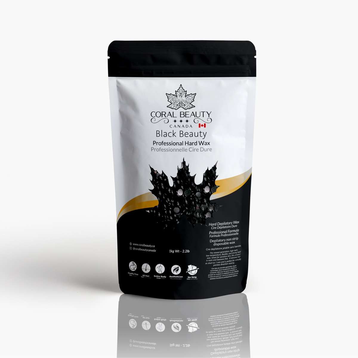 Black Beauty Hard Wax, hypoallergenic, Coral Hard Wax, hard wax for Coarse and stubborn hair