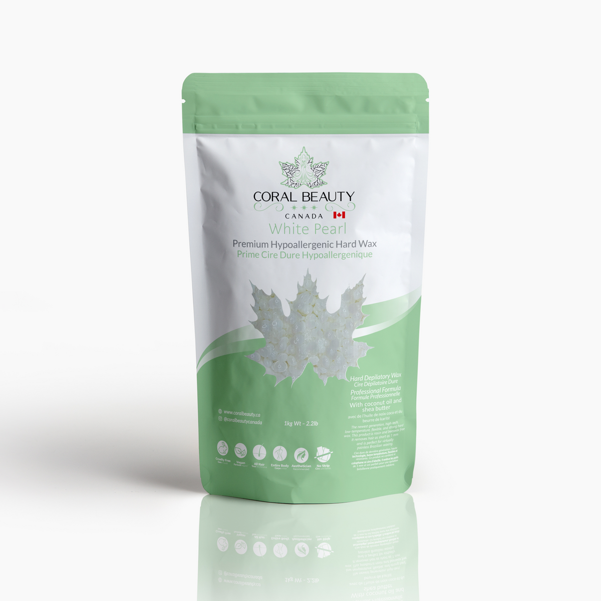 White Pearl Premium Hard Wax, hypoallergenic, Mae Mae Hard Wax hard wax for sensitive skin