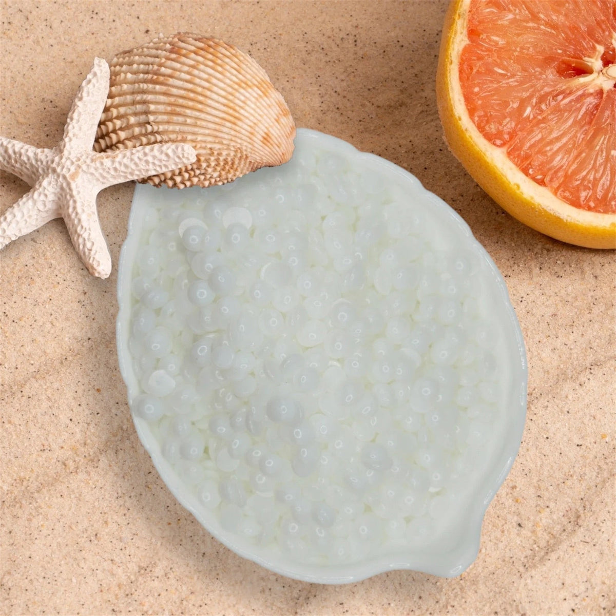 White Pearl Hard Wax, hypoallergenic, Mae Mae Hard Wax, Bushbeads hard wax Italwax bushbalm